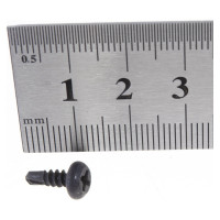 Саморез крепежная техника 3,5x9,5 чёрная полусфера сверло, 1000 шт. 430204 БК