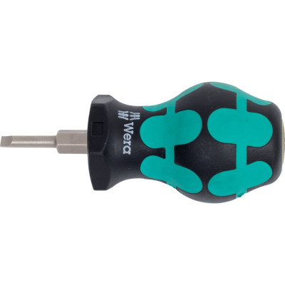 Короткая отвёртка для карбюраторов, шлицевая WERA 335 Stubby SL 3,5x0,6x24,5 мм WE-008840