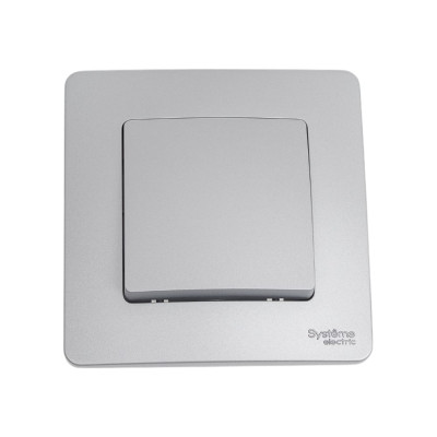 1-клавишный переключатель Systeme Electric BLANCA 10А, 250B, АЛЮМИНИЙ BLNVS010603