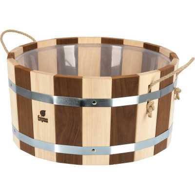 Ушат-шайка Банные Штучки С лёгким паром, 15 л, с пластиковой вставкой, липа, 31147