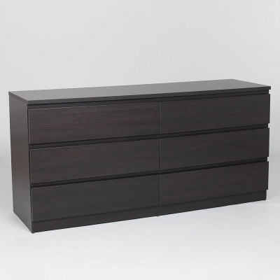 Комод Гуд ЛАКК МАЛЬТА 6 ящиков, 160x48x76 см, черный, дуб венге 2.05.02.060.5
