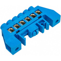 Нулевая шина EKF N, 8х12мм, 6 отверстий, латунь, синий нейлоновый корпус, комбинированная, PROxima sn0-125-6-dn-r