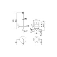 Встраиваемый смеситель для раковины Paffoni LIGHT, излив 245 мм LIG007NO70 00239701