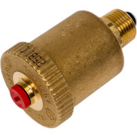 Автоматический воздухоотводчик Giacomini латунь R99I Ду 15 Ру14 G1/2 НР прямой с запорным клапаном 019-0795 R99IY003