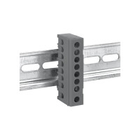 Шина EKF PROxima "фаза" L, 8 отверстий, латунь, серый, изолированный корпус, на DIN-рейку sn0-63-8-is