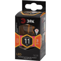 Филаментная лампа ЭРА F-LED P45-11w-827-E27 шар, 11 Вт, теплая, E27, 10/100/4000 Б0047013