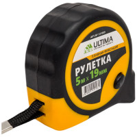 Рулетка Ultima 5 м х 19 мм, обрезиненный корпус, плавная фиксация , 131009