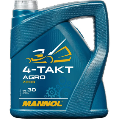 Масло моторное минеральное 4-TAKT AGRO SAE 30 4 л для садовой техники MANNOL 1441