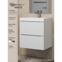 Подвесная тумба под раковину для ванной комнаты uperwood Tanos 50 см, белая 2930205147