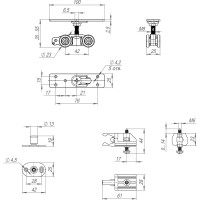 Комплект для раздвижных дверей ARMADILLO SLD.Comfort-PRO.SET1.rollers/80 38987