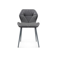 Стул Woodville Вальд экокожа серый, серый глянец 464192