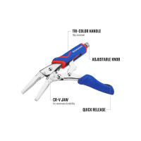 Зажимные клещи WORKPRO 230 мм, 9 дюймов, CR-V, с удлиненным захватом WP231076
