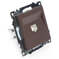 1-местная компьютерная розетка RJ-45 (механизм) STEKKER GLS00-7107-04, серия Катрин, шоколад, 49023