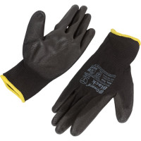 Нейлоновые перчатки с полиуретановым покрытием Gward черные, р.S, 12 пар PU1001B/S