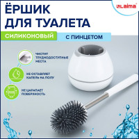 Ершик для унитаза LAIMA Standart Type силиконовый, (овальный) напольный, с пинцетом 608132