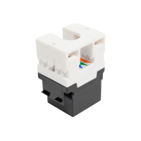 Модуль keystone DKC rj45 cat6 неэкранированный(utp), 180 градусов, черный(форм-фактор a10) RNK6U180BK