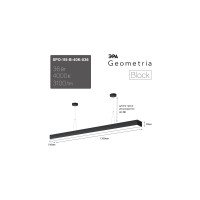 Подвесной светильник LED ЭРА Geometria Block SPO115B40K036 36Вт, 4000K 3100Лм, IP40, 120010050, черный, драйвер Б0058863