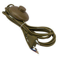 Сетевой шнур с вилкой и ножным выключателем ООО "ОПТИКОМ ЭЛЕКТРИК" золотой 3,5 м 2x0,75мм2 1918.0799