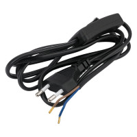 Шнур с проходным выключателем ООО "ОПТИКОМ ЭЛЕКТРИК" черный 1,8 м. 2x0,75мм2 1403.0599