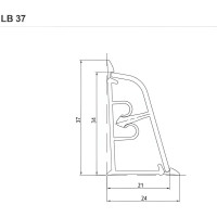 Плинтус для столешниц KORNER LB-371-6078 мрамор де мази темный, 3 м 20-371-0-6078