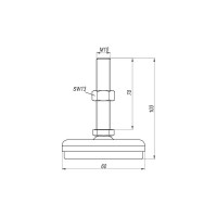 Опора виброизолирующая 60 мм, М10, 250 кг EMES IA601070