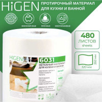 Нетканый протирочный материал Higen Wype x60 white белый, 260x320мм, 480л, рулон 6031