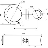 Крепеж-соединитель Palladium для труб 50/25 мм JF-38 BH 115835