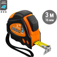 Рулетка TDM ELECTRIC Алмаз 3 м, 16 мм, тройная фиксация, автостоп SQ1018-0109