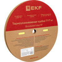 Термоусаживаемая трубка EKF ТУТ нг 10/5, желтая, рулон PROxima tut-10-y