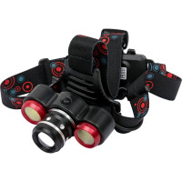 Налобный аккумуляторный фонарь Ultraflash LED5338 (3,7В, черный, 3LED, 5 Вт, фокус, 2 аккумулятора, 4 режима, USB, бокс са) 15032