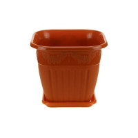 Цветочный горшок ЗПИ «Альтернатива» Лозанна 5 л, квадратный, коричневый М7415