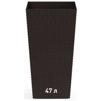 Напольное кашпо ЗПИ «Альтернатива» Ротанг 325x325x610 мм, мокко М8847