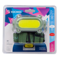 Налобный аккумуляторный фонарь КОСМОС 7ВтCOBLED+красный/Li-ion 18650 1200mAh/ABSпластик/USB-шнур type C KOC503Lit