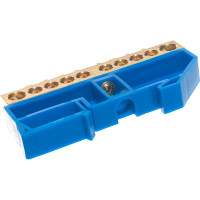 Шина PE ЭРА NO22252 земля, на DIN, изолированная, ШНИ-8х12-10-Д-синий Б0033432