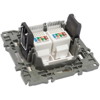 Розетка ЭРА 14310802 2хRJ45, IP20,сл.кость Б0034309