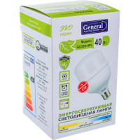 Универсальная высокомощная светодиодная лампа General Lighting Systems GLDEN-HPL-40-230-E27-6500, 40Вт, 3650лм, 230В, цоколь Е27, колба Т-форма (цилиндр), 6500К - холодный белый 660002