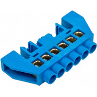 Нулевая шина EKF N, 8х12мм, 6 отверстий, латунь, синий нейлоновый корпус, комбинированная, PROxima sn0-125-6-dn-r