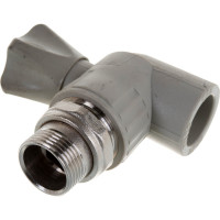 Кран шаровой с наружной резьбой для радиатора VALFEX PP-R серый, 25 мм х3/4" 10148025Г 007-7694