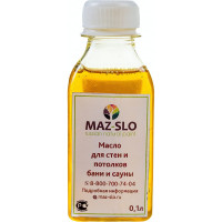 Масло для стен и потолков в бане и сауне MAZ-SLO бесцветное 100 мл 8065544