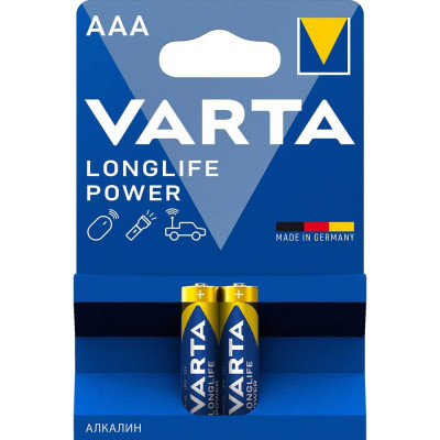 Батарейка Varta LONGLIFE POWER (HIGH ENERGY) LR03 AAA BL2 Alkaline 1.5V 4903121412 RPL00421