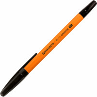 Ручка 50 шт в упаковке BRAUBERG шариковая "M-500 ORANGE" ЧЕРНАЯ корпус оранжевый узел 07мм линия 035мм  143449