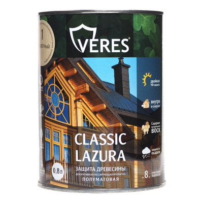 Пропитка Veres Classic Lazura №1 бесцветный 0.9 л 1/6 42005