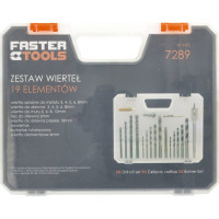 Набор сверл 19 шт FASTER TOOLS 7289