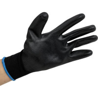 Нейлоновые перчатки с полиуретановым покрытием Gward черные, р.L, 12 пар PU1001B/L
