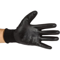 Нейлоновые перчатки с полиуретановым покрытием Gward черные, р.XL 12 пар PU1001B/XL