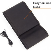 Оплетка на руль SENATOR Craft на шнуровке (нить, игла), натуральная кожа без перфорации, размер М (D=38см), черный, нить черная OPLS2801