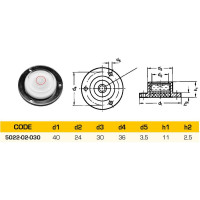 Уровень Kinex (K-MET) поверхностный круглый 40/30x11мм 5022-02-030