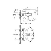 Смеситель для ванны Grohe наружный хром 23602001 00000087878