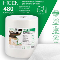 Нетканый протирочный материал Higen Wype x60 white белый, 260x320мм, 480л, рулон 6031