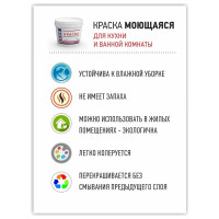 Моющаяся краска для ванных и кухонь МОЯ КРАСКА водно-дисперсионная, 14 кг 16466